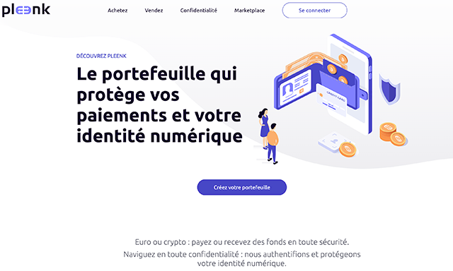 PLEENK digital wallet interface